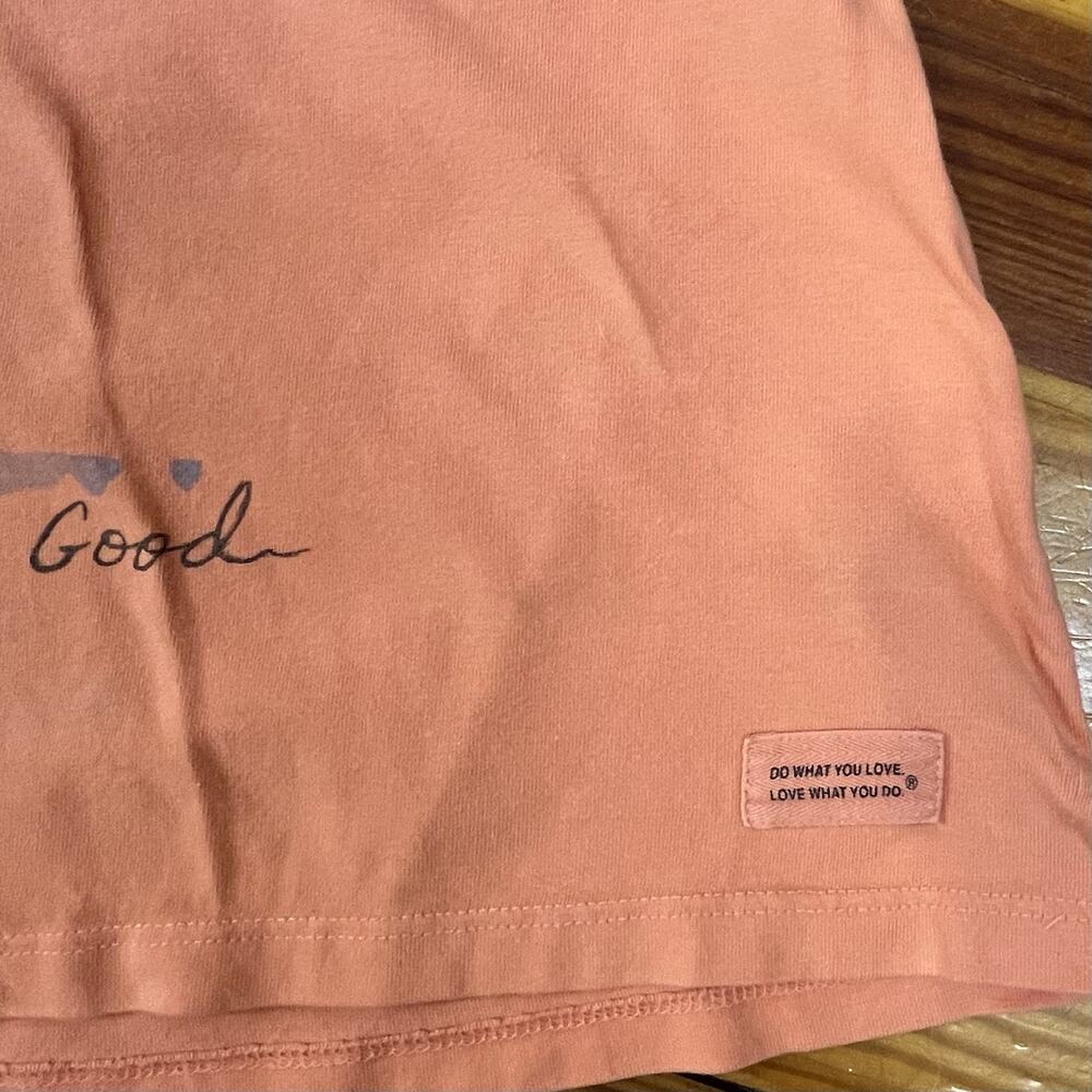 Life Is Good Womens SZ L Crusher T Shirt Coral Flamingo Graphic Beachy Tropical - Picture 8 of 16